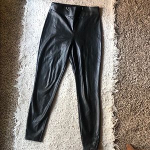 High waisted faux leather pants